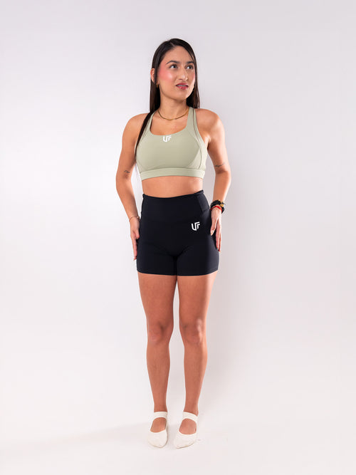 Calza Biker Negra Tiro Alto - Efecto Push Up Squat Proof
