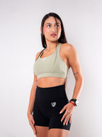 Top Deportivo UF Espalda Cruzada - Soporte y Comodidad - Salvia