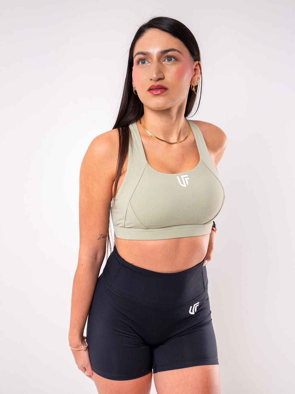 Top Deportivo UF Espalda Cruzada - Soporte y Comodidad - Salvia