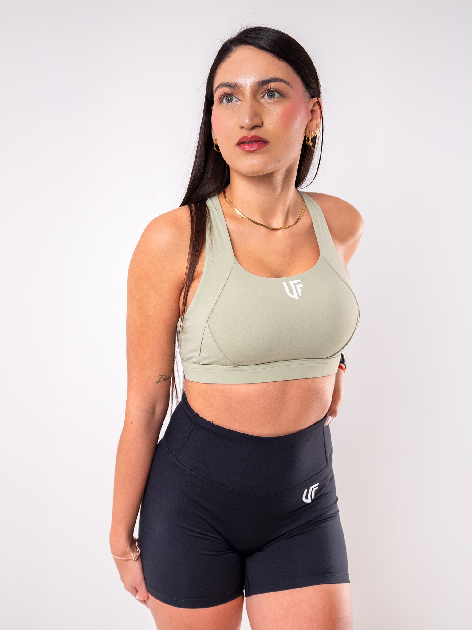 Top Deportivo UF Espalda Cruzada - Soporte y Comodidad - Salvia