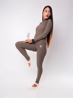 Set 3 Piezas - Leggings + Campera + Top Textura Ribbed