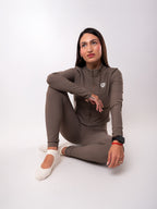 Set 3 Piezas - Leggings + Campera + Top Textura Ribbed