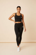 Conjunto Deportivo RIB - Top + Leggings Squat Proof - Negro