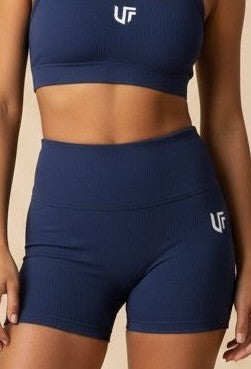 Set RIB 2 Piezas - Top + Short Textura Ribbed - Azul Marino