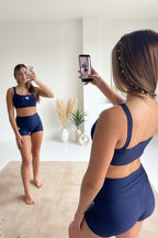 Set RIB 2 Piezas - Top + Short Textura Ribbed - Azul Marino