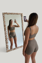 Conjunto 3 Piezas Mocha - Top + Short + Chaqueta Deportiva