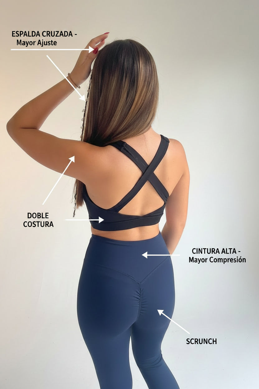 Top Deportivo UF Espalda Cruzada - Soporte y Comodidad - Negro