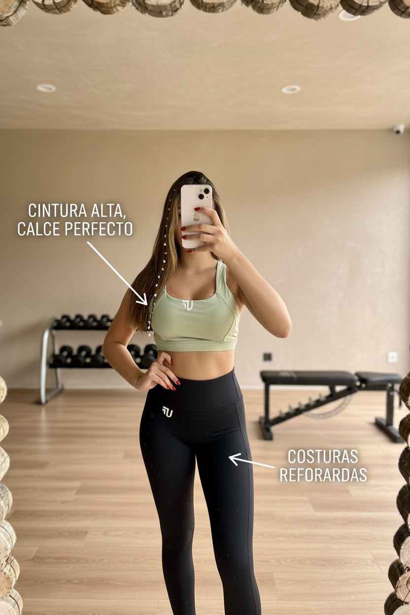 Leggings UF Tiro Alto - Compresión y Squat Proof - Negro